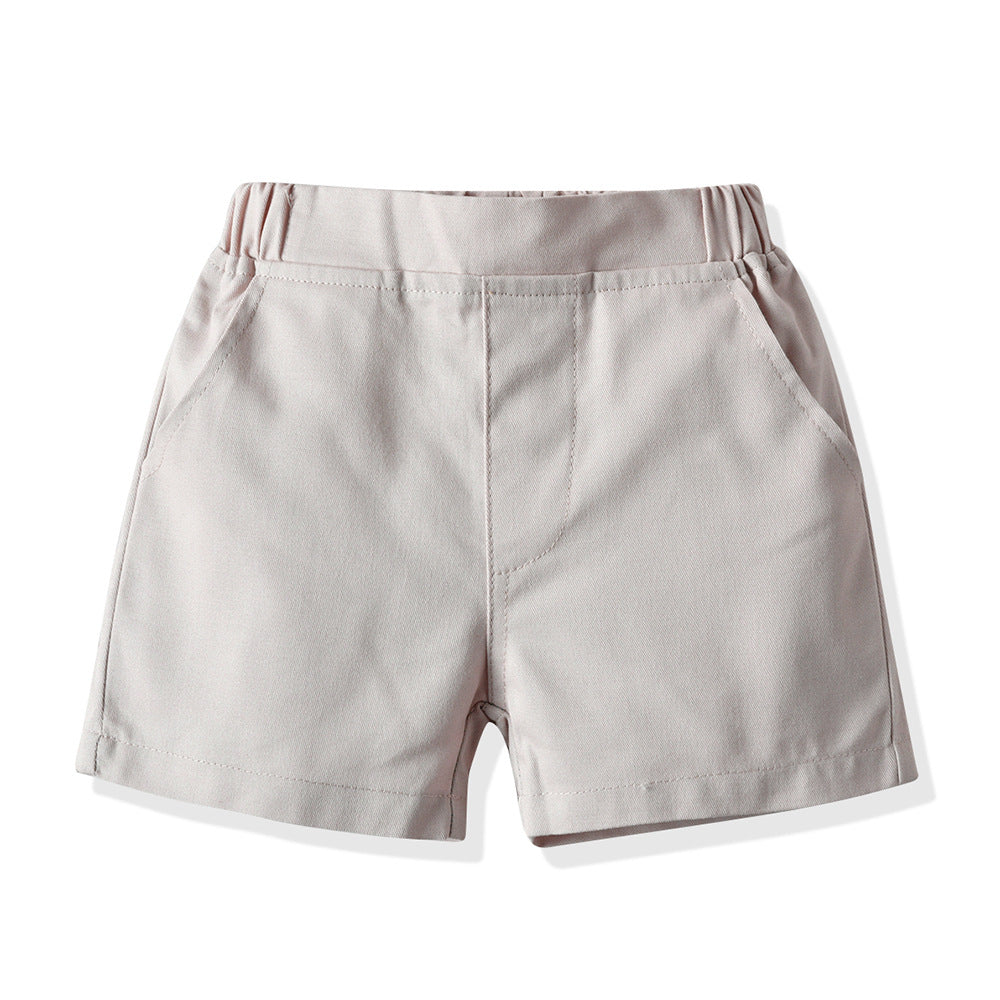 New summer collection: boys' floral shirt & british style shorts - casual two-piece set for kids