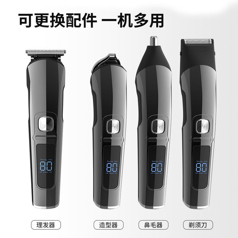 Electric hair clipper, hair trimmer, full body washable hair cutting machine, lcd digital display multifunctional kit, smart