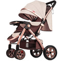 Baby stroller high view sit and lie down lightweight foldable four-wheel rubber two-way large space baby stroller