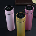 Smart temperature display water bottle, 304 stainless steel insulated mug, customizable logo business tumbler, straight cup, corporate gift