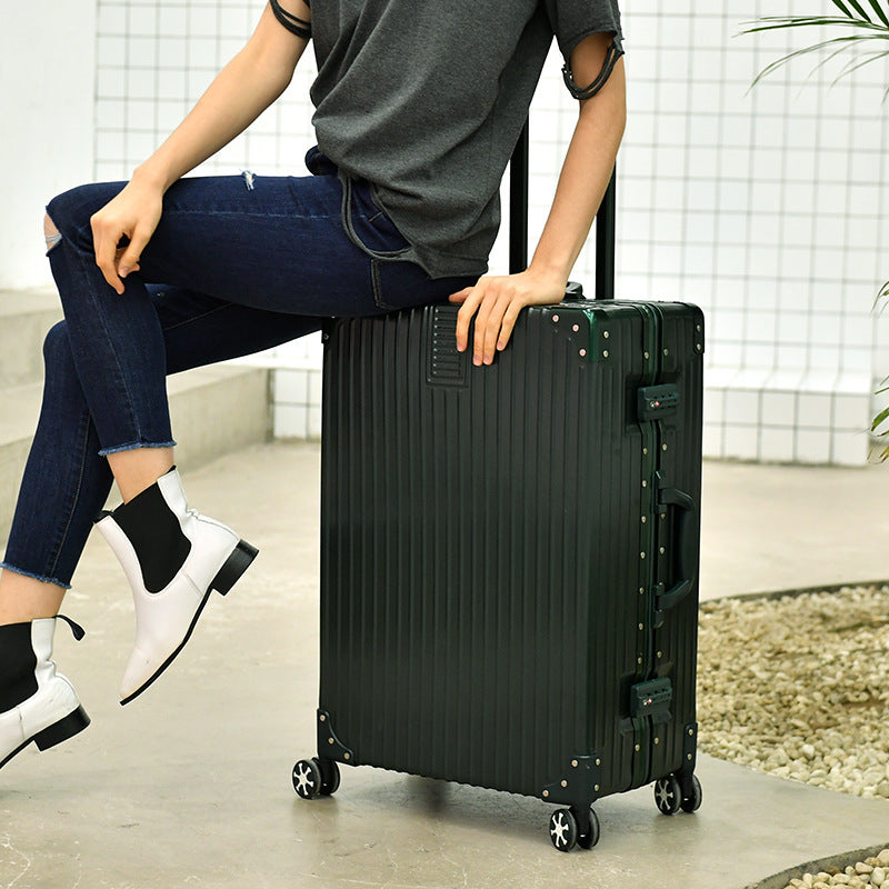 New trolley case wholesale 24-inch aluminum frame universal wheel suitcase women's suitcase 20-inch password boarding case leather case