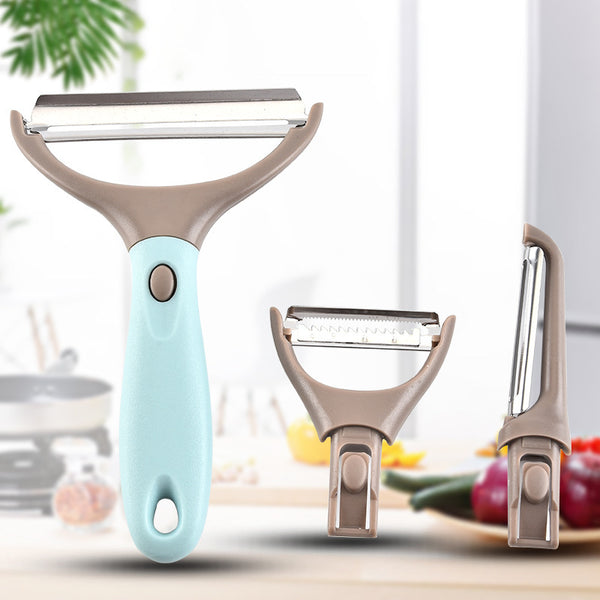 Cross-border hot-selling creative kitchen gadget set, three-in-one paring knife, multi-functional melon planer four-piece set