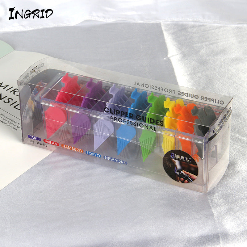 Hair salon push and cut universal caliper limit comb with storage box color 8-piece set of teeth positioning comb electric push aid