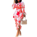 inspopular independent station  fall and winternew arrivalcommutingprintingruffles hip-covering one-step dress