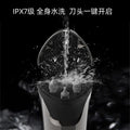 Full body washable shaver for men, lithium battery, lcd display, triple blade head, motorized, led floating shaving