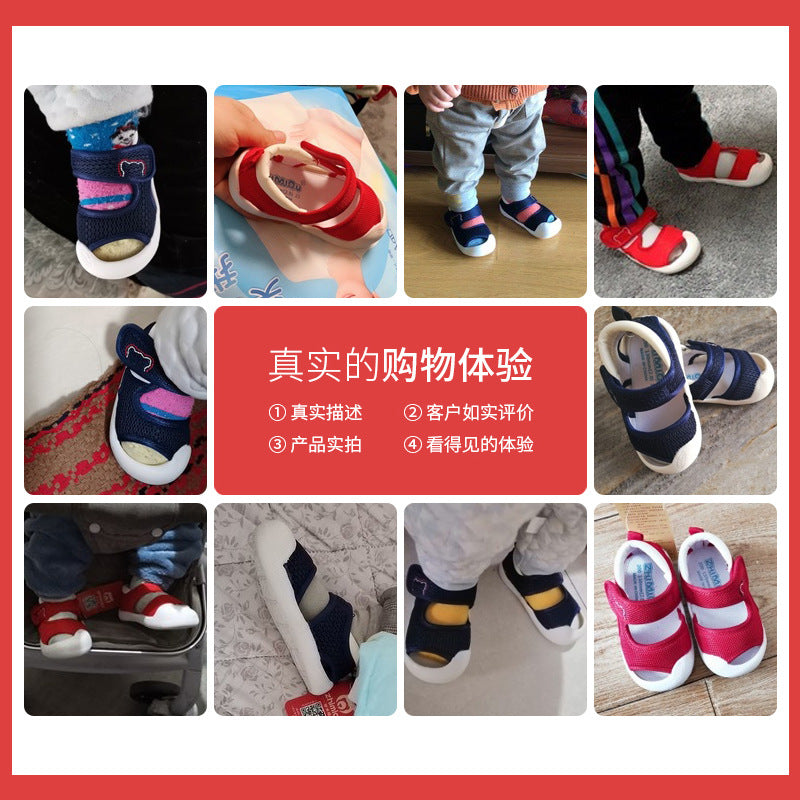Baby sandals & first walker shoes - summer soft sole, ages 0-1-3 years, mesh infant toddler shoes, anti-slip for boys & girls