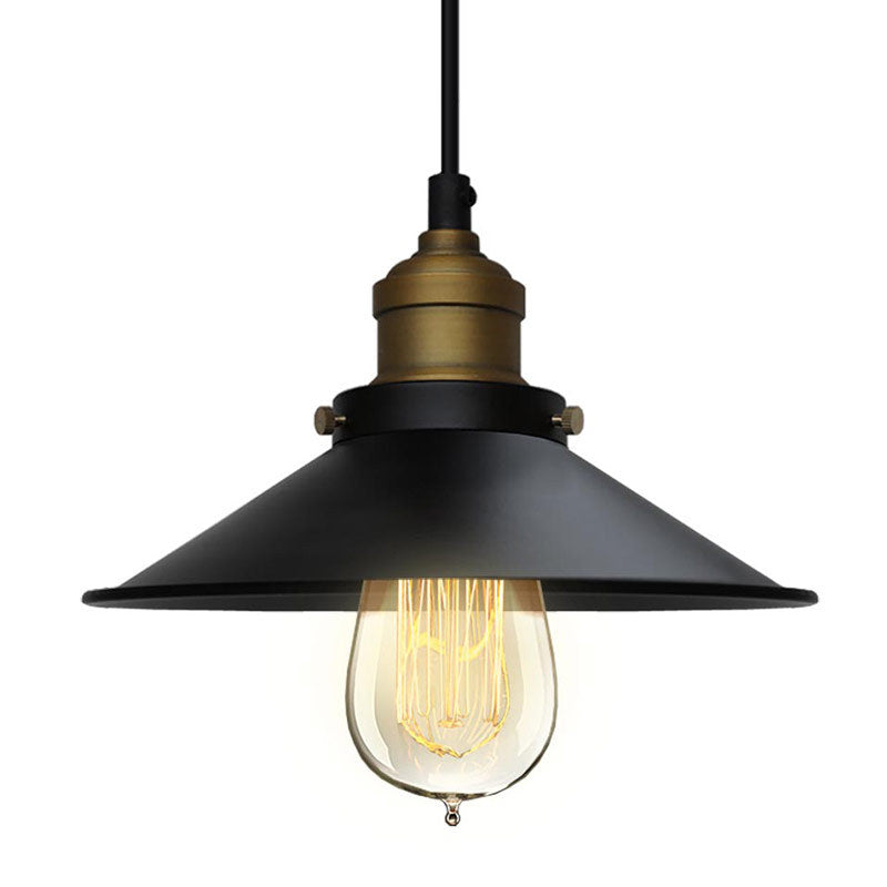 American retro chandelier Loft small black umbrella single head wrought iron industrial style cafe bar creative restaurant chandelier