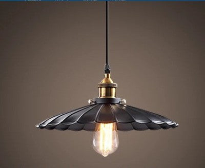 American retro chandelier Loft small black umbrella single head wrought iron industrial style cafe bar creative restaurant chandelier