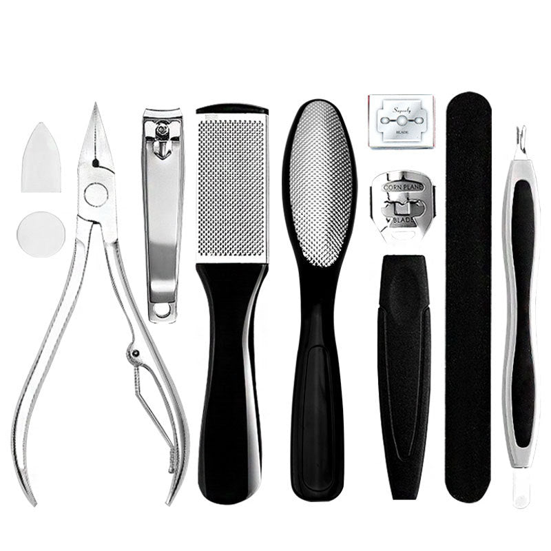 Factory in stock 10-in-1 foot file, foot scraper, foot scraper, foot stone, dead skin remover, pedicure planer set