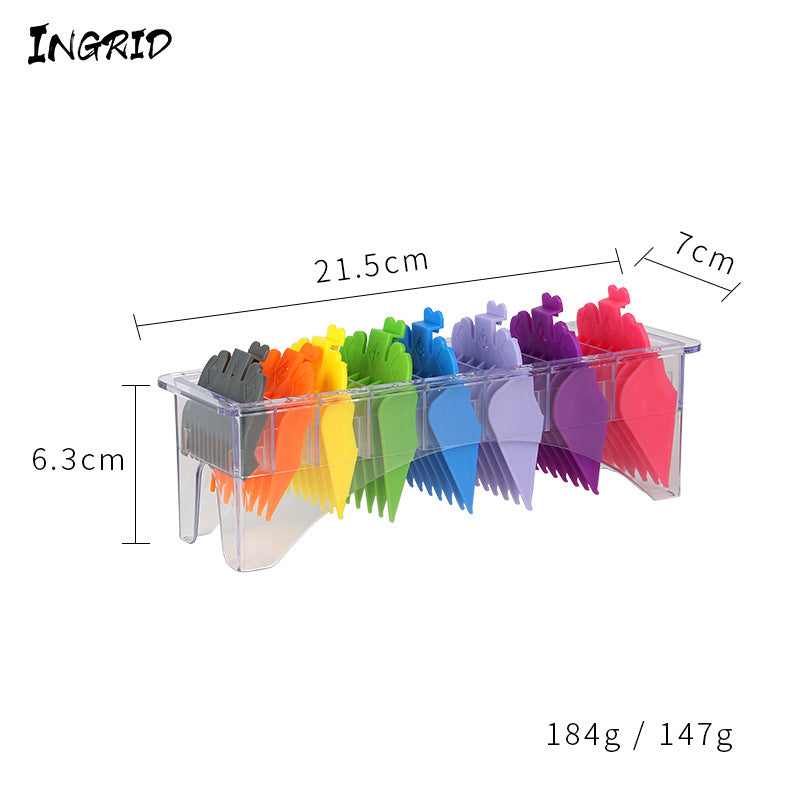 Hair salon push and cut universal caliper limit comb with storage box color 8-piece set of teeth positioning comb electric push aid