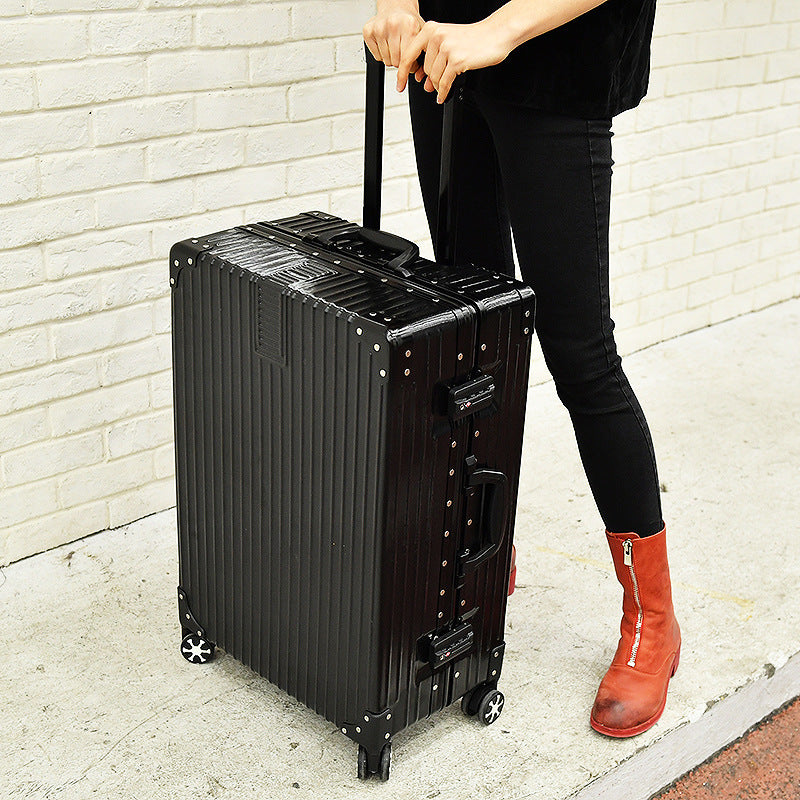 New trolley case wholesale 24-inch aluminum frame universal wheel suitcase women's suitcase 20-inch password boarding case leather case