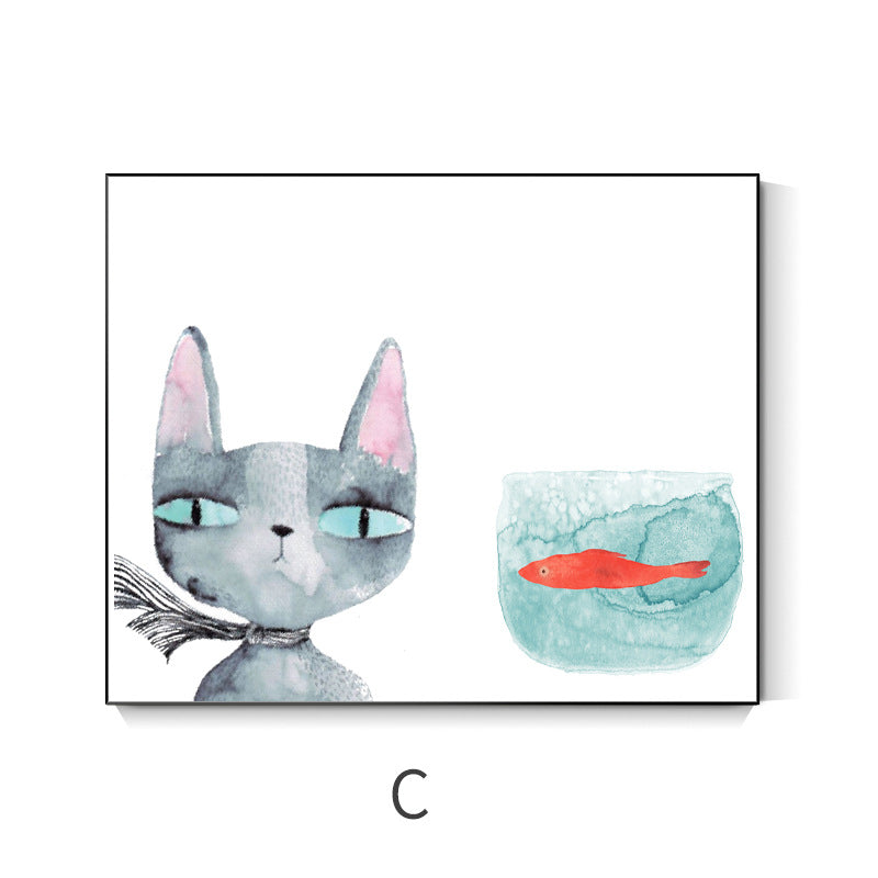 Nordic style push-pull meter box decorative painting free punching meter box hanging painting advanced sense blocking power supply entrance hanging painting