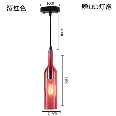Wine bar chandelier retro industrial style wine bottle lamp restaurant clothing store creative personality wrought iron bar wine bottle chandelier