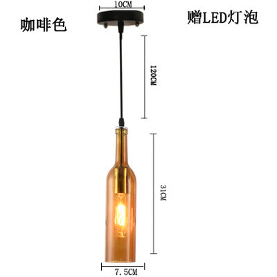 Wine bar chandelier retro industrial style wine bottle lamp restaurant clothing store creative personality wrought iron bar wine bottle chandelier