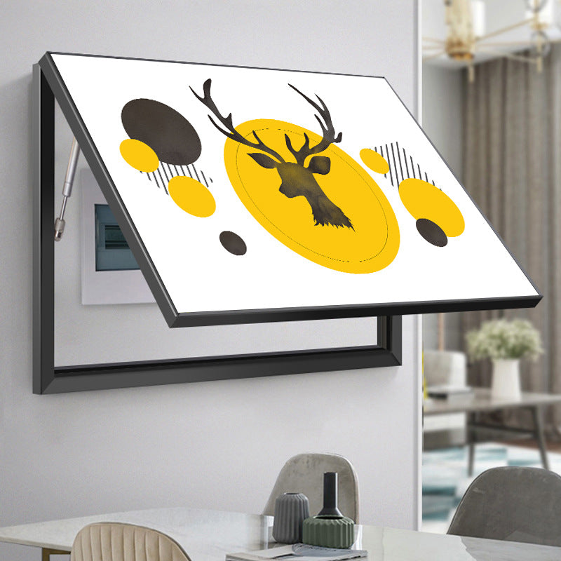 Nordic style push-pull meter box decorative painting free punching meter box hanging painting advanced sense blocking power supply entrance hanging painting