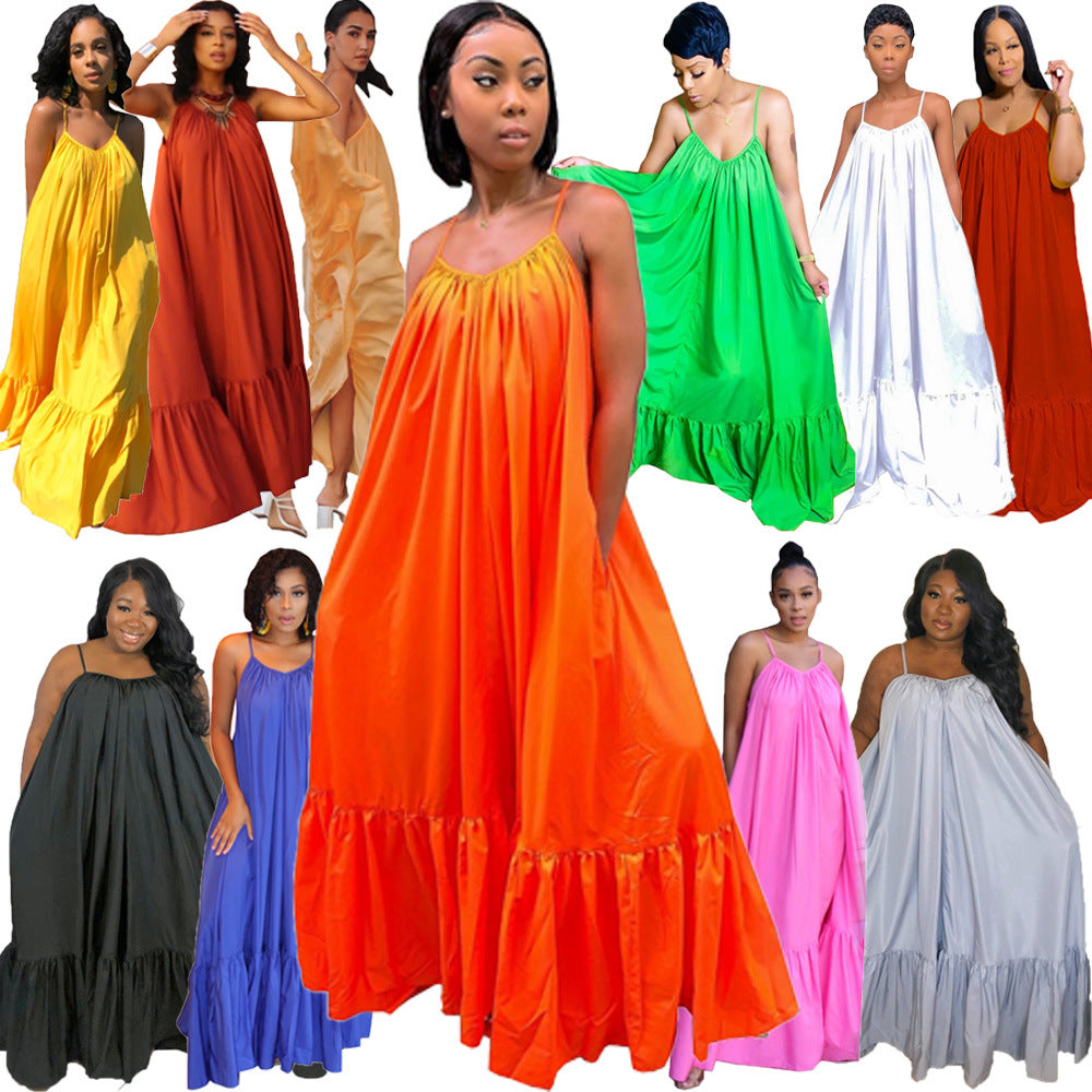 summer new arrivals: european & american style sexy cami dress, maternity beach dress, sleeveless plus size dress