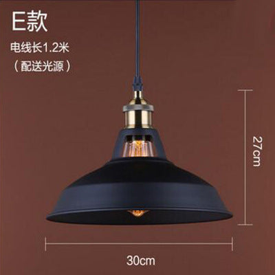 American retro industrial wind chandelier bar bar loft creative personality single head wrought iron lid small restaurant lamp