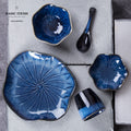 Japanese-style influencer dinnerware set: ceramic rice bowl, plate, and saucer - perfect for single servings, creative, unique, minimalist home decor