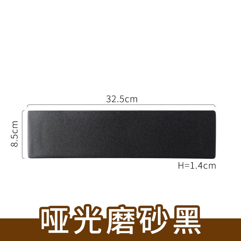 Ceramic kiln sushi plate flat cake dessert plate sashimi chicken wings long plate cold dish flat plate kiln glaze
