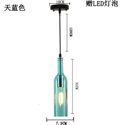 Wine bar chandelier retro industrial style wine bottle lamp restaurant clothing store creative personality wrought iron bar wine bottle chandelier