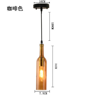 Wine bar chandelier retro industrial style wine bottle lamp restaurant clothing store creative personality wrought iron bar wine bottle chandelier