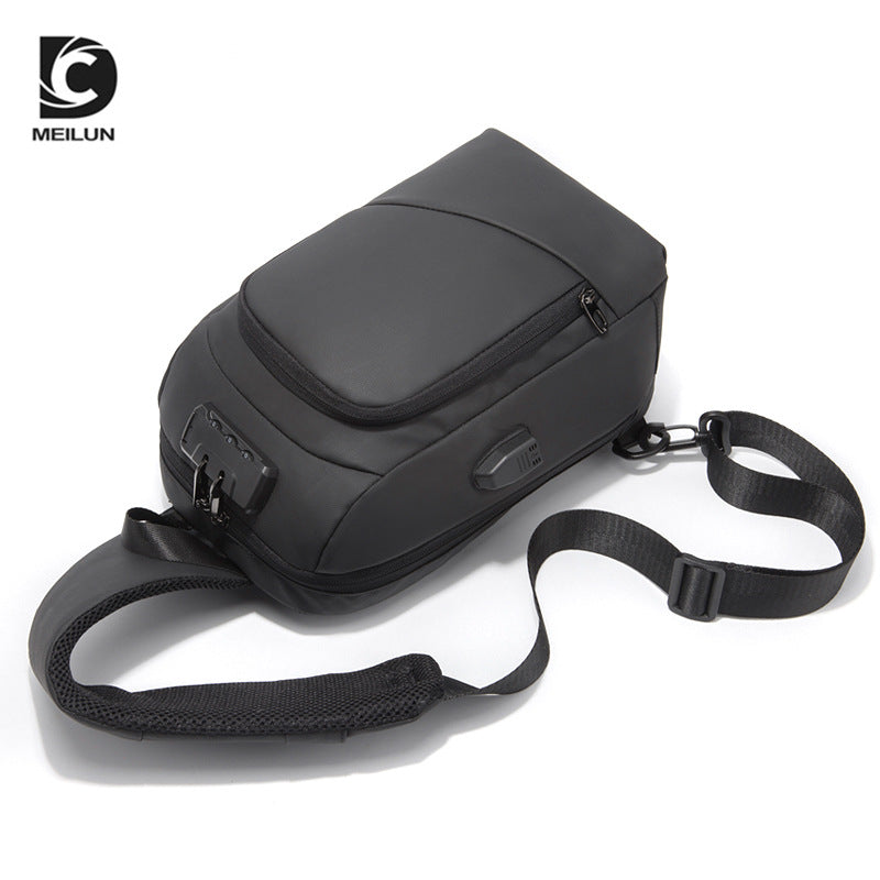 Cross-border new products Men's fashion shoulder bag small bag Crossbody bag Men's, European and American style small bag usb charging anti-theft breast bag
