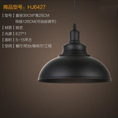 American retro industrial wind chandelier bar bar loft creative personality single head wrought iron lid small restaurant lamp
