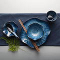 Japanese-style influencer dinnerware set: ceramic rice bowl, plate, and saucer - perfect for single servings, creative, unique, minimalist home decor