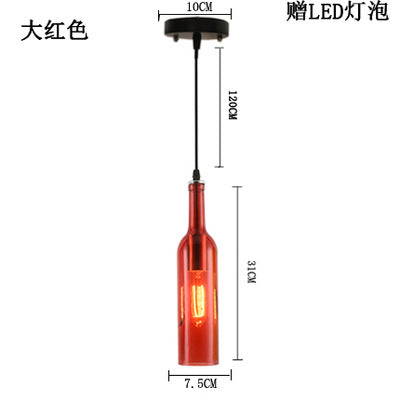 Wine bar chandelier retro industrial style wine bottle lamp restaurant clothing store creative personality wrought iron bar wine bottle chandelier