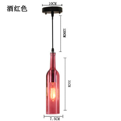 Wine bar chandelier retro industrial style wine bottle lamp restaurant clothing store creative personality wrought iron bar wine bottle chandelier