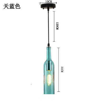 Wine bar chandelier retro industrial style wine bottle lamp restaurant clothing store creative personality wrought iron bar wine bottle chandelier