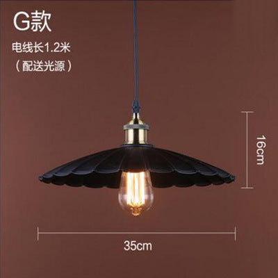 American retro industrial wind chandelier bar bar loft creative personality single head wrought iron lid small restaurant lamp