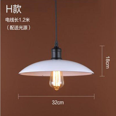 American retro industrial wind chandelier bar bar loft creative personality single head wrought iron lid small restaurant lamp