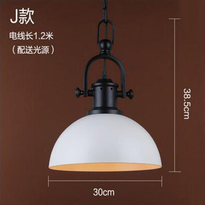 American retro industrial wind chandelier bar bar loft creative personality single head wrought iron lid small restaurant lamp