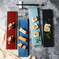 Ceramic kiln sushi plate flat cake dessert plate sashimi chicken wings long plate cold dish flat plate kiln glaze