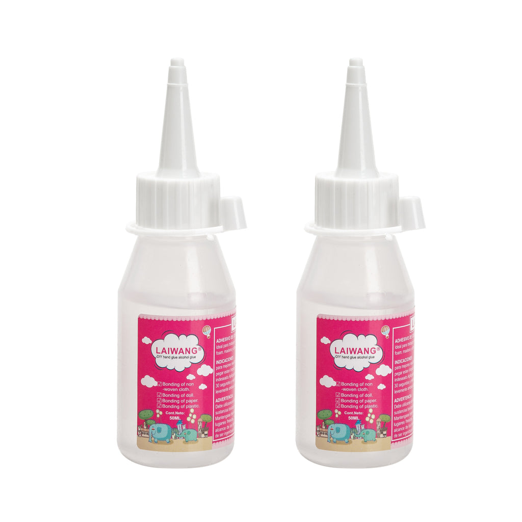 English/Chinese 50ml pink alcohol glue, transparent glue model DIY handmade glue non-woven glue