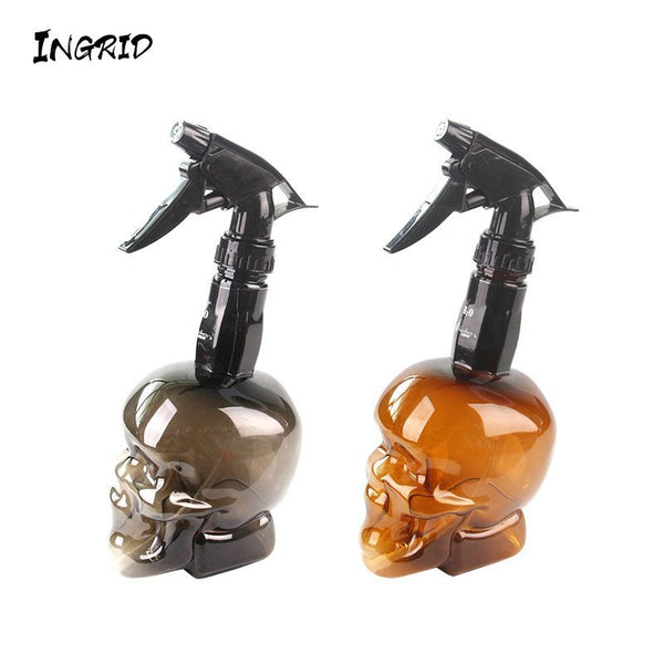 Cross-border new salon hairstylist hair spray bottle 300ml adjustable watering can skull retro watering can