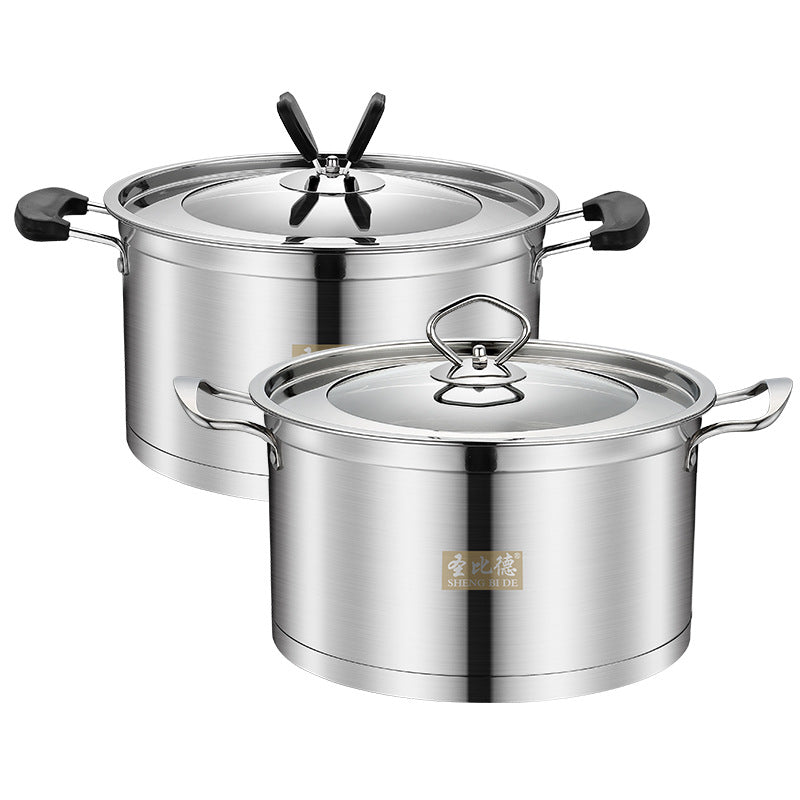 St. Bede stainless steel right-angle soup pot, European binaural pot, double bottom noodle soup pot points redeem for opening gifts