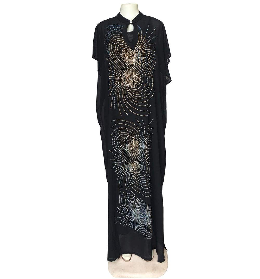supply small stand-up collar whirlwind-shaped stylish hot diamond fashionloosedress african women's long skirt big sale