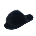 Solid color slippers women's winter home indoor floor slippers flat bottom warm open toe stuffed slippers