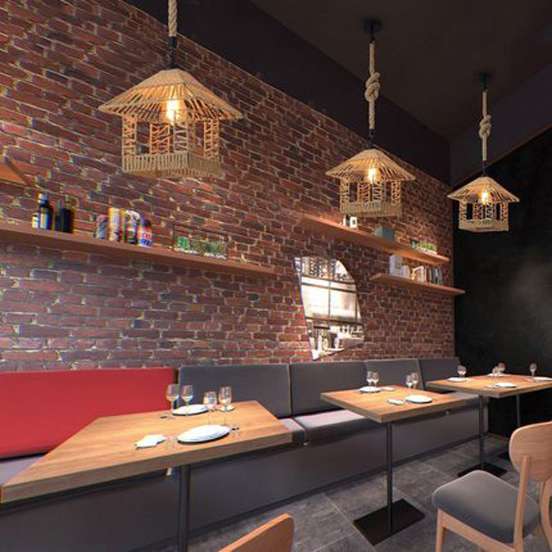 American retro industrial wind hemp rope chandelier nostalgic wine bar counter clothing store hot pot restaurant Internet cafe restaurant wrought iron lamps