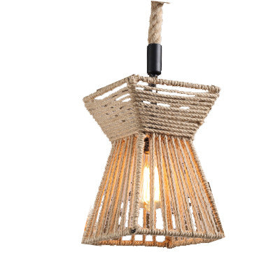 American retro industrial wind hemp rope chandelier nostalgic wine bar counter clothing store hot pot restaurant Internet cafe restaurant wrought iron lamps