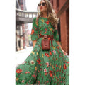 spring new arrivals: southeast asian women's printed maxi dress - -approved slim fit fashion dress
