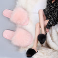 Solid color slippers women's winter home indoor floor slippers flat bottom warm open toe stuffed slippers