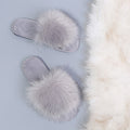 Solid color slippers women's winter home indoor floor slippers flat bottom warm open toe stuffed slippers