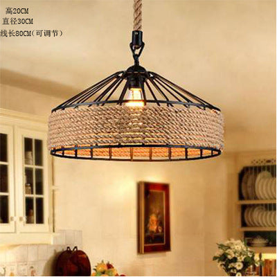 American retro industrial wind hemp rope chandelier nostalgic wine bar counter clothing store hot pot restaurant Internet cafe restaurant wrought iron lamps