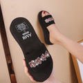 2024 women's summer cross-border slippers: open-toe rhinestone flower platform wedge sandals - dropshipping available