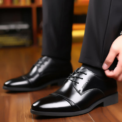 2021 new men's leather dress shoes - business casual, versatile, breathable, and comfortable