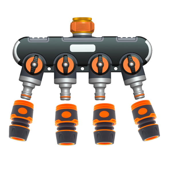 Cross-border garden watering one-way four-faucet water separator gardening accessories e-commerce wholesale sprinkler household connector