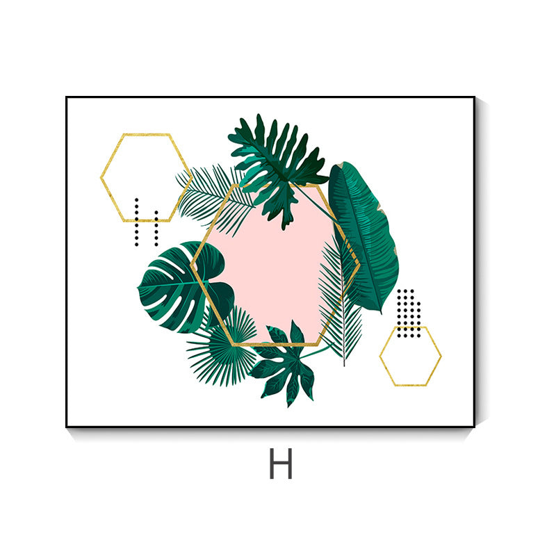 Nordic green plant push-pull meter box decorative painting non-punching distribution box hanging painting switch main gate blocking wall painting